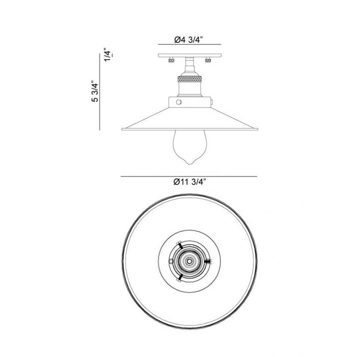 Matteo X46112 Bulstrode's Workshop 1-lt 12" Semi Flush