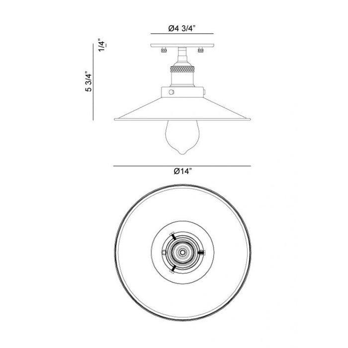 Matteo X46113 Bulstrode's Workshop 1-lt 14" Semi Flush