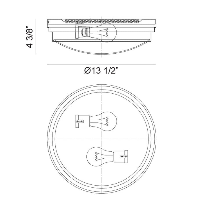 Matteo X46402 Fresh Colonial 2-lt 14" Flush Mount
