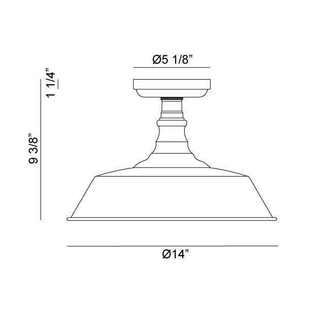 Matteo X58303 Scacchi 1-lt 14" Semi Flush