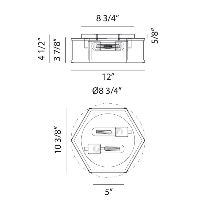 Matteo X64502 Creed 2-lt 12" LED Flush Mount