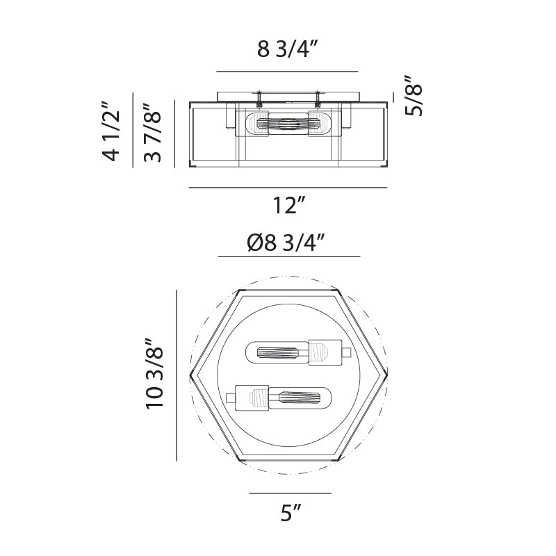 Matteo X64502 Creed 2-lt 12" LED Flush Mount