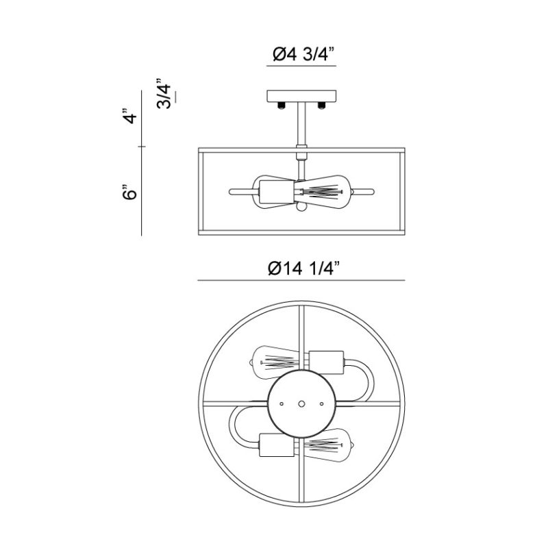 Matteo X71602 Candid 2-lt 14" Semi Flush