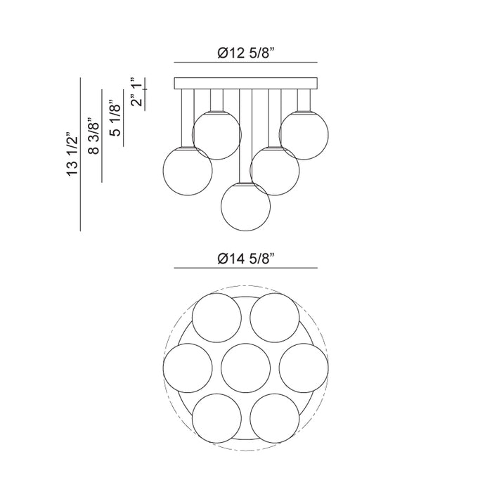 Matteo X75307 Stellar 7-lt 15" Semi Flush