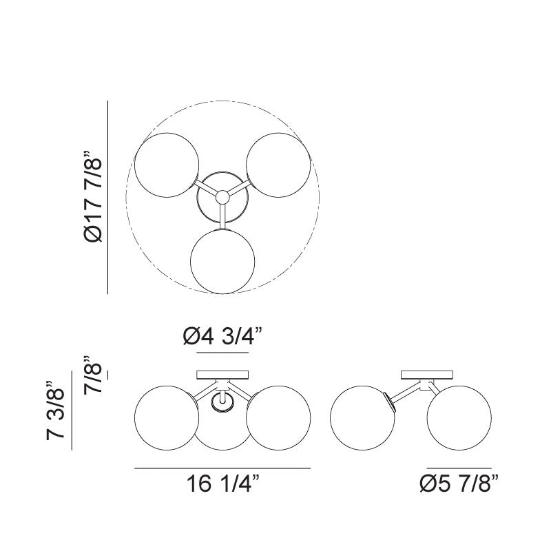 Matteo X81703 Novo 3-lt 18" Flush Mount