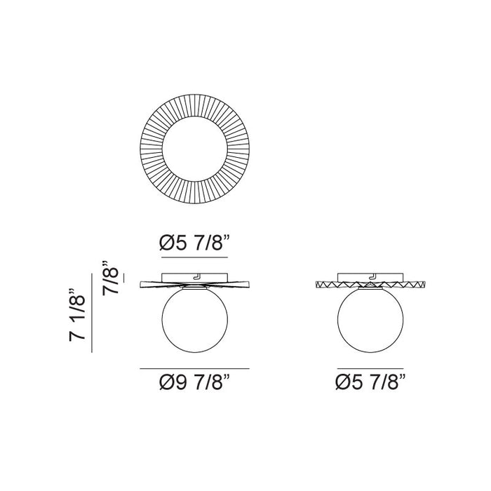 Matteo WX83101 Modern Ruff 1-lt 10" Flush Mount