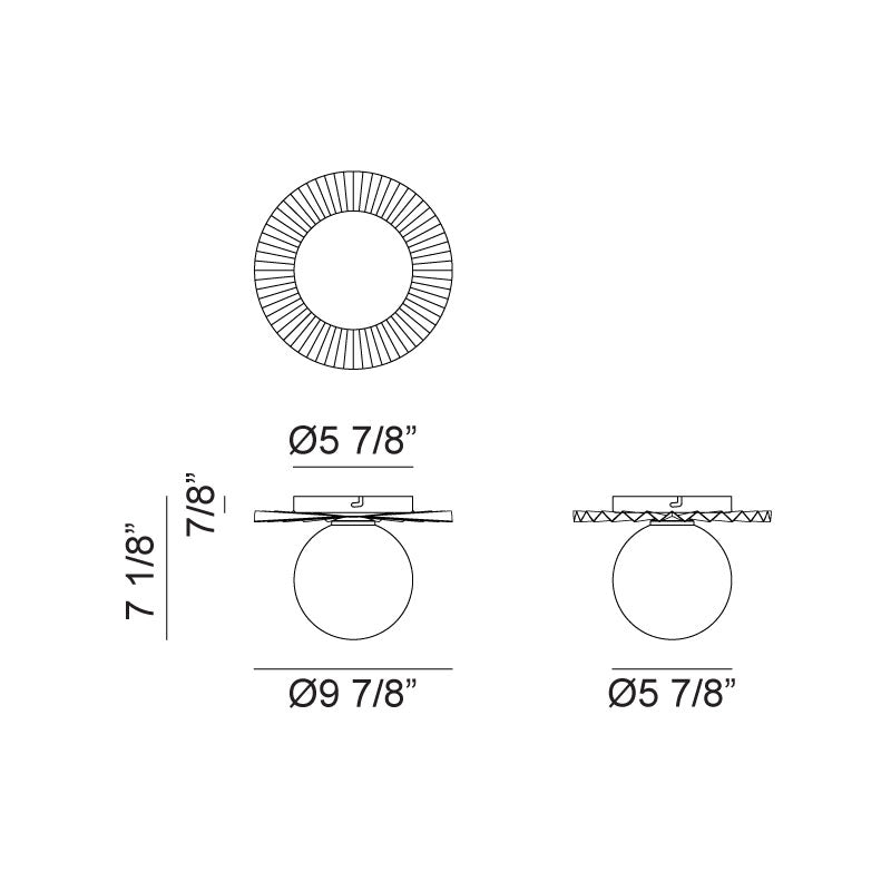 Matteo WX83101 Modern Ruff 1-lt 10" Flush Mount