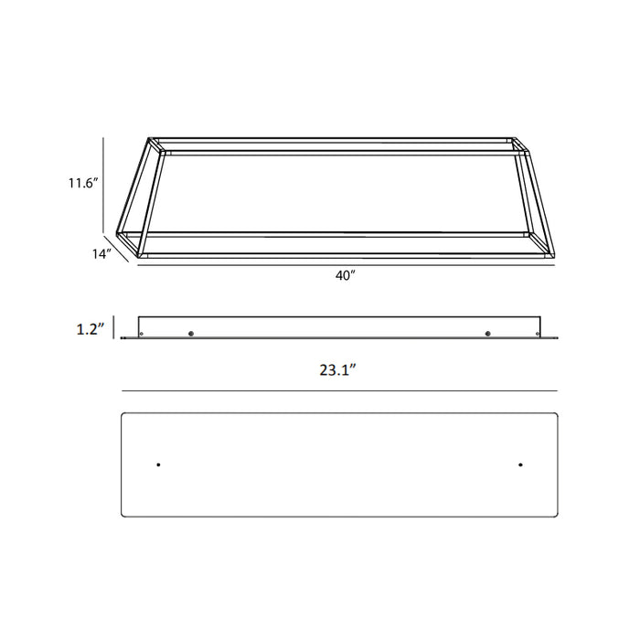 Koncept ZBP-38-RR Z-Bar Rise Rectangle 4-lt 40" LED Pendant