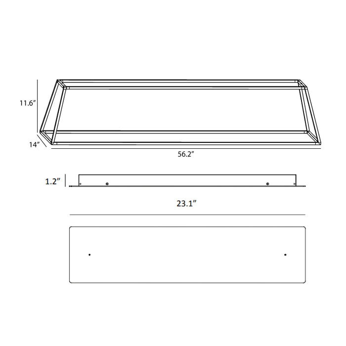 Koncept ZBP-54-RR Z-Bar Rise Rectangle 4-lt 56" LED Pendant