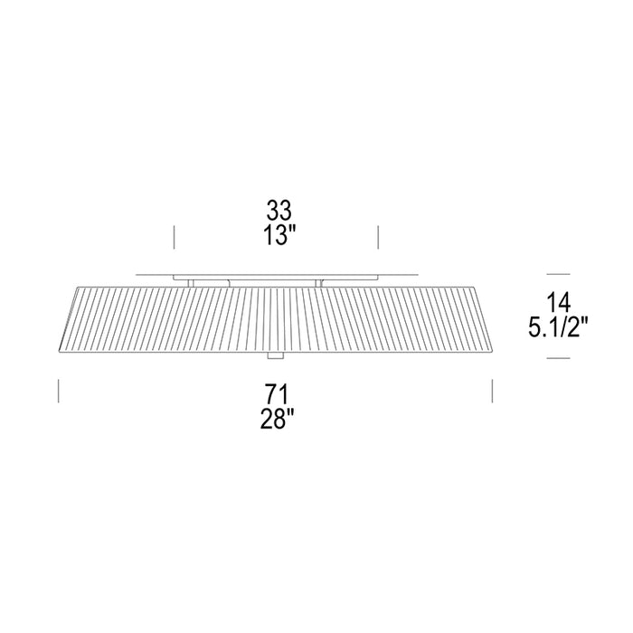 Leucos Lilith PL70 6-lt 28" Ceiling Light