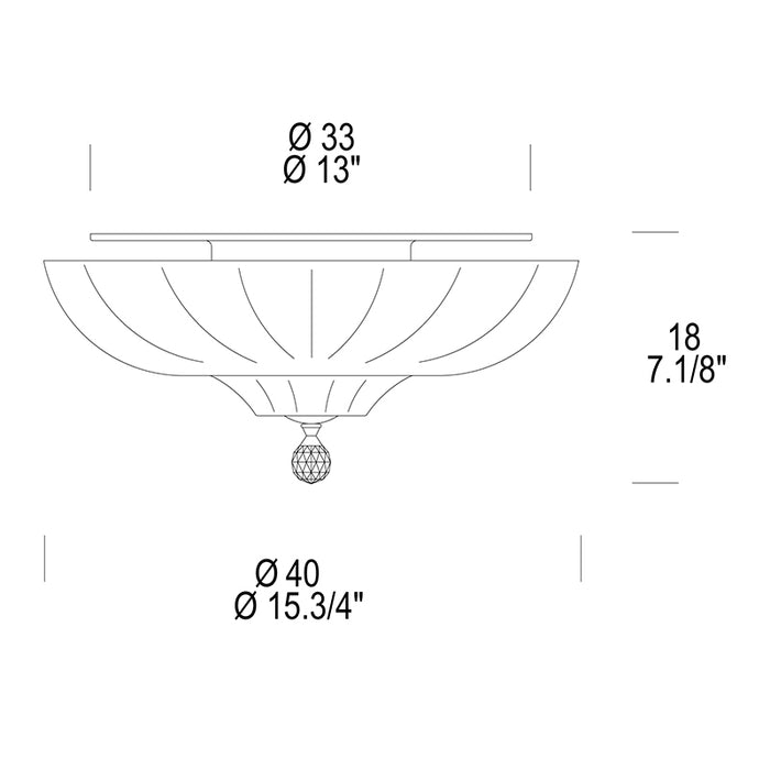 Leucos Pascale PL40 2-lt 16" Ceiling Light