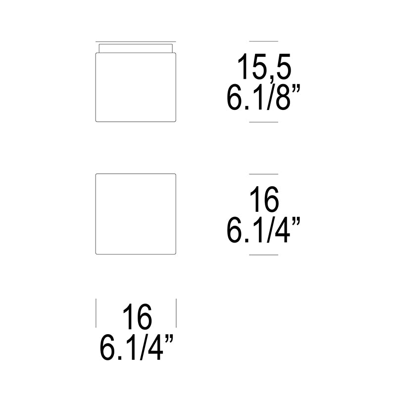 Leucos Cubi P-PL 16 6" LED Wall/Ceiling Light