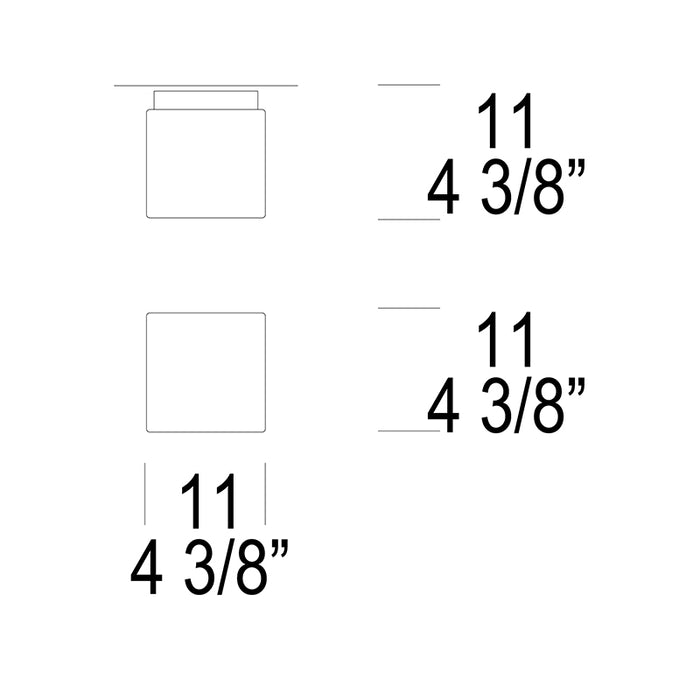 Leucos Cubi P-PL 11 4" LED Wall/Ceiling Light