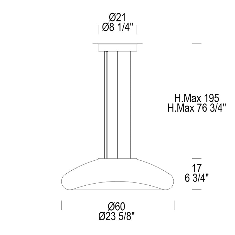 Leucos Keyra 60 S 24" LED Pendant