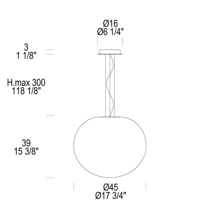 Leucos Sphera S45 1-lt 18" Pendant