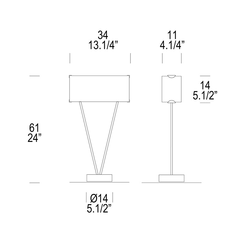 Leucos Vittoria T1 1-lt 24" Tall Table Lamp