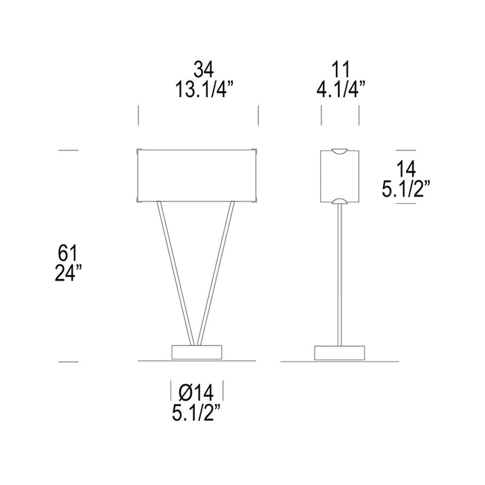 Leucos Vittoria T1 1-lt 24" Tall Table Lamp