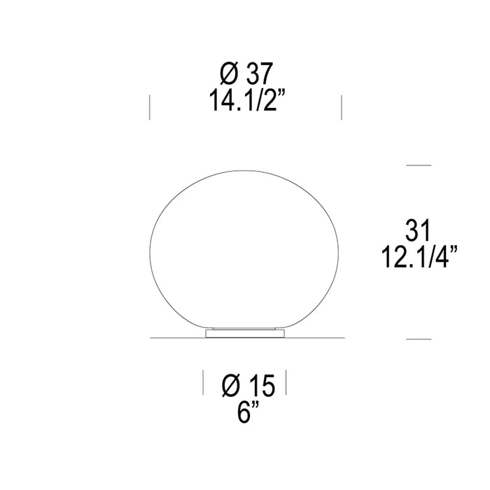 Leucos Sphera T37 1-lt 15" Table Lamp