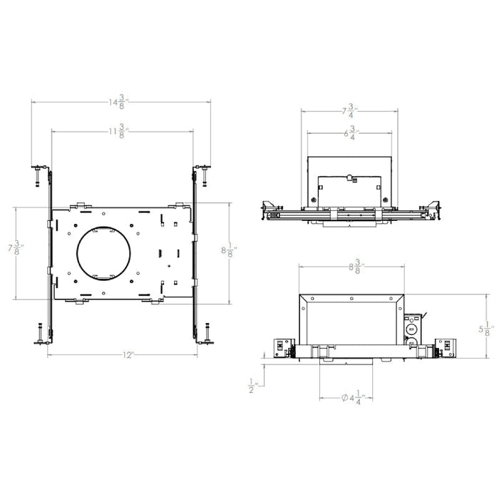 Elite A4-LED 4" LED Flanged/Trim-Less Recessed Non-IC Downlight Housing - 2000 Lumen, 120-277V