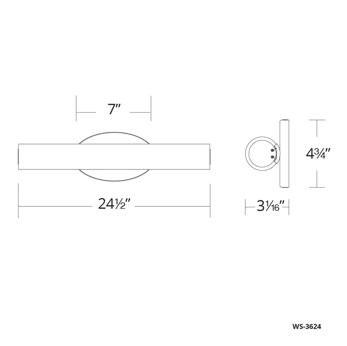 Modern Forms WS-3624 Loft 1-lt 25" LED Bath Light