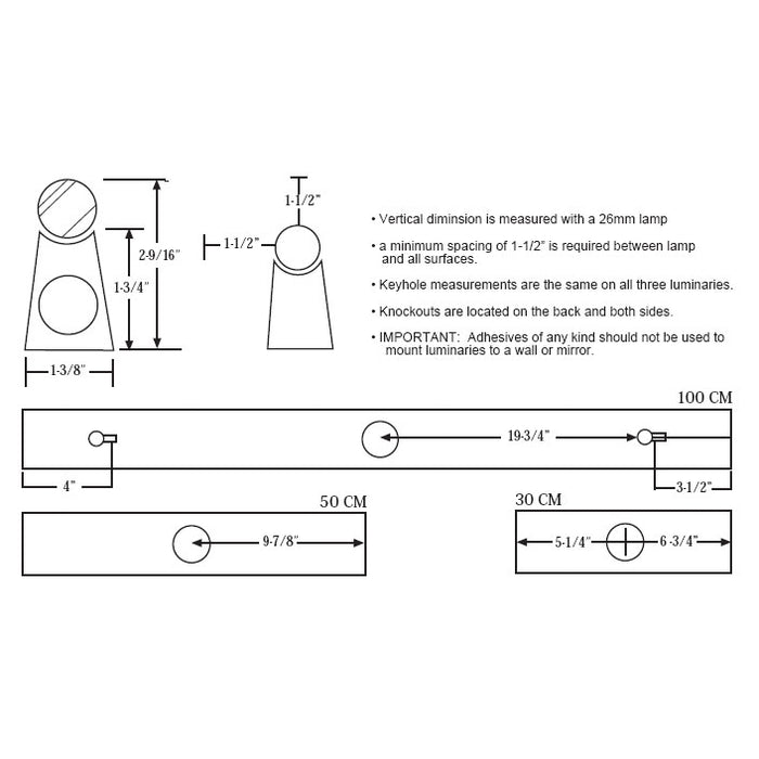 Aamsco Alinea 100CM 40" Wall Light