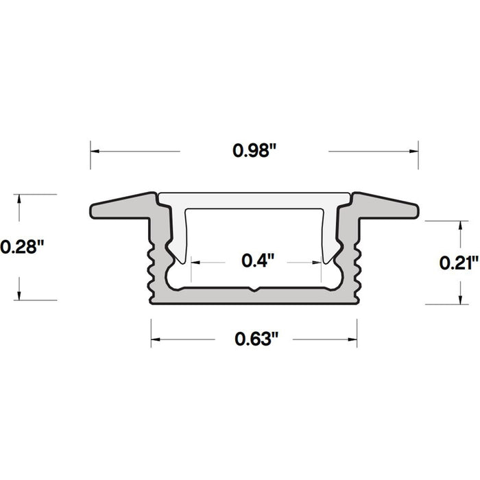 Core ALP20R Slim Recessed Mount LED Profile - 48 Inches