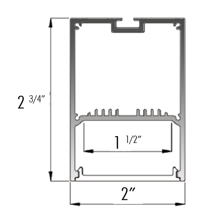 Core ALP220 2" Wide Designer Surface/Suspended LED Profile - 48 Inches