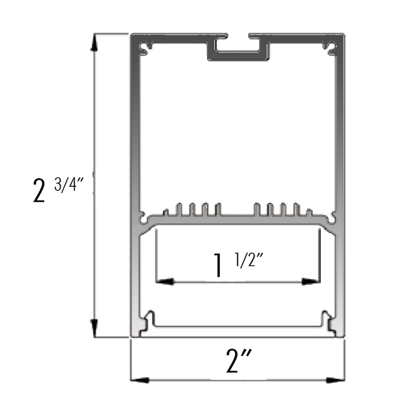 Core ALP220 2" Wide Designer Surface/Suspended LED Profile - 48 Inches