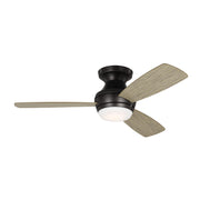 Visual Comfort Ikon 44" Ceiling Fan with LED Light Kit - Aged Pewter with Light Grey Weathered Oak Blades