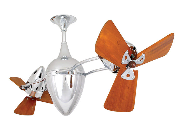 Matthews Fan Ar Ruthiane 48" Ceiling Fan with Wood Blades - Polished Chrome