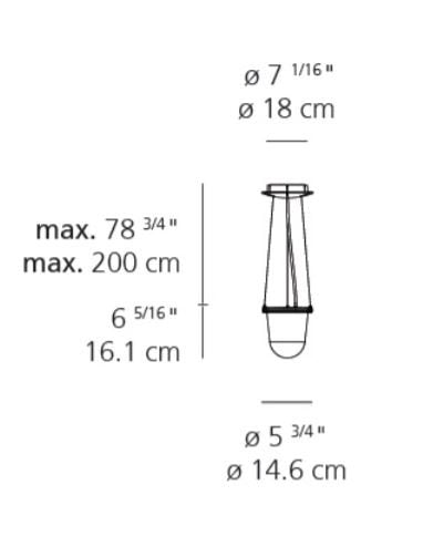 Artemide Tolomeo LED Outdoor Lantern Suspension