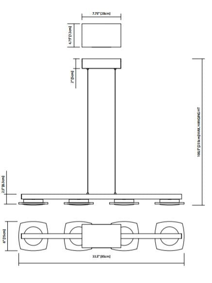 Elan 83945 Azenda 4-lt LED Pendant