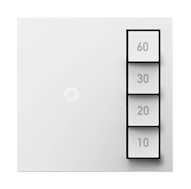 Adorne ASTM2 Timer Switch, Manual On/Timed Off, White, with Microban®