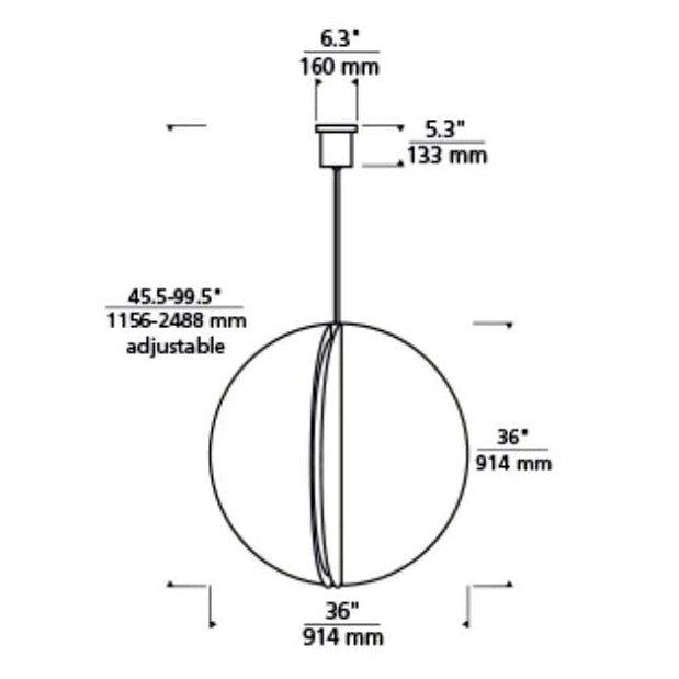 Tech 700TDBAU36 Bau 1-lt 36" LED Pendant