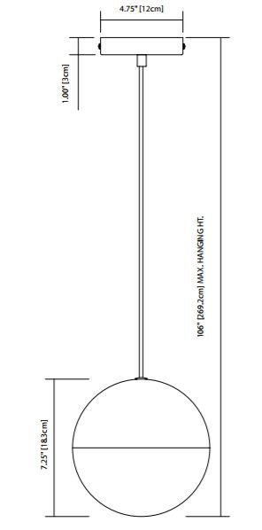 Elan 83956 Moonlit 1-lt 8" LED Pendant