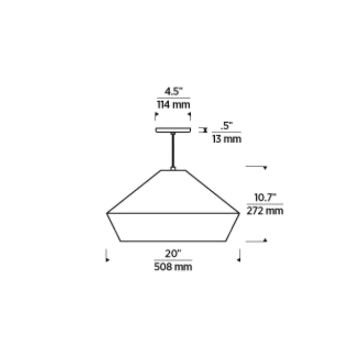 Tech 700TDBMLGP Brummel Grande 1-lt 20" LED Pendant