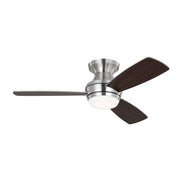 Visual Comfort Ikon 44" Ceiling Fan with LED Light Kit - Brushed Steel with Silver/American Walnut reversible Blades