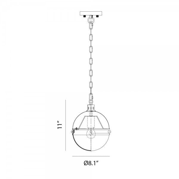 Matteo C61801 Torino 1-lt 8" Pendant