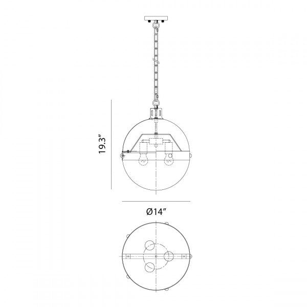 Matteo C61803 Torino 3-lt 14" Pendant