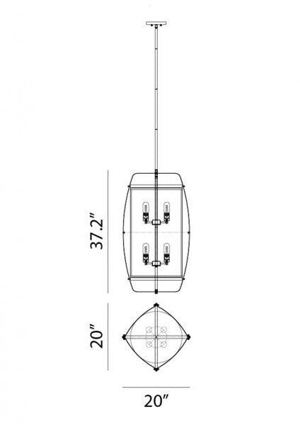 Matteo C67808 Hearth 8-lt 20" Pendant