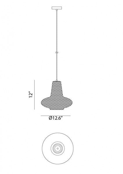 Matteo C68102 Quilted Gem 1-lt 13" Pendant