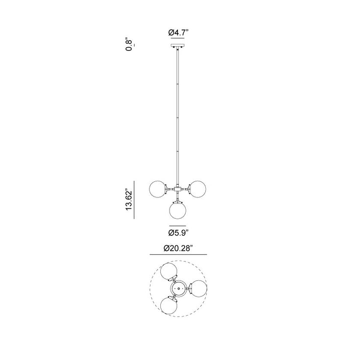 Matteo C72304 Maru 4-lt 20" Chandelier