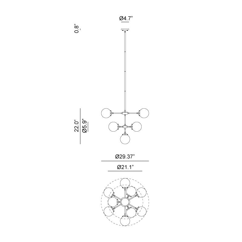 Matteo C72310 Maru 10-lt 29" Chandelier