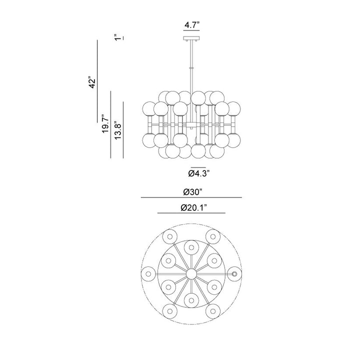 Matteo C75324 Stellar 24-lt 30" Chandelier