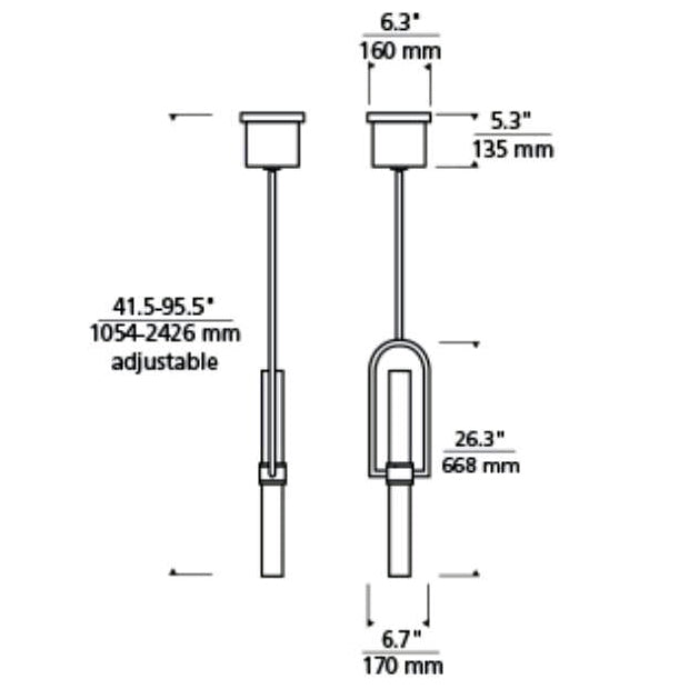 Tech 700TDCLM Calumn 1-lt 7" LED Pendant