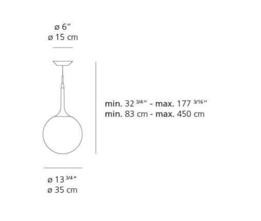 Artemide Castore 35 Suspension Light - Extended Length