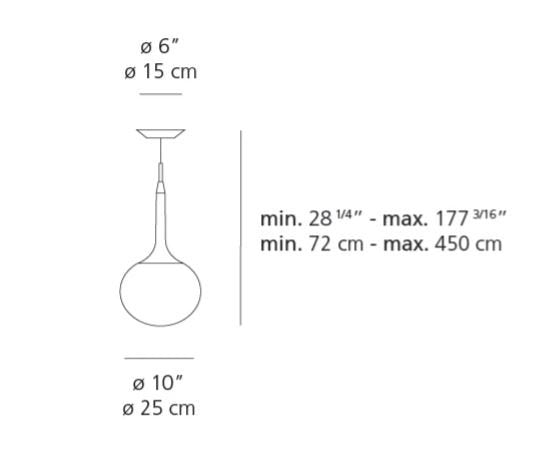 Artemide Castore 25 Suspension Light - Extended Length