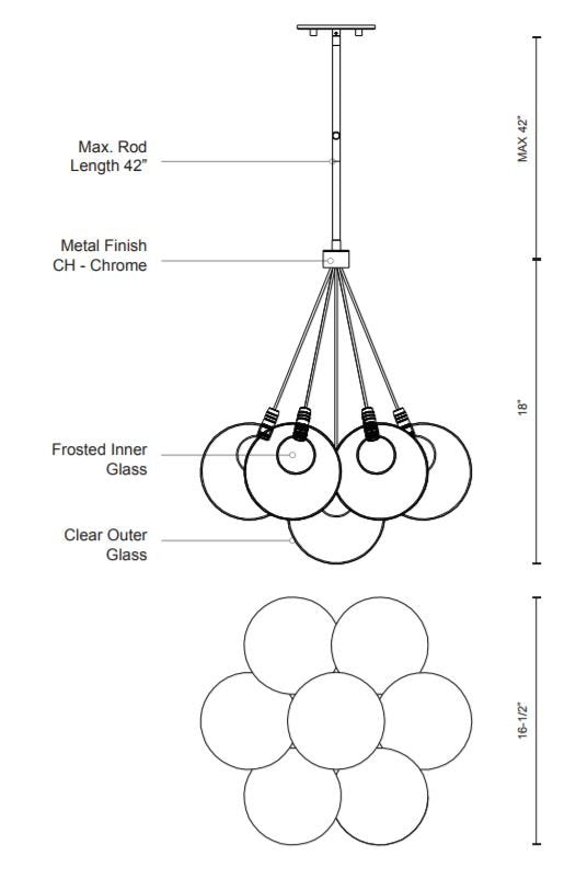 Kuzco CH3117 Bolla LED Chandelier