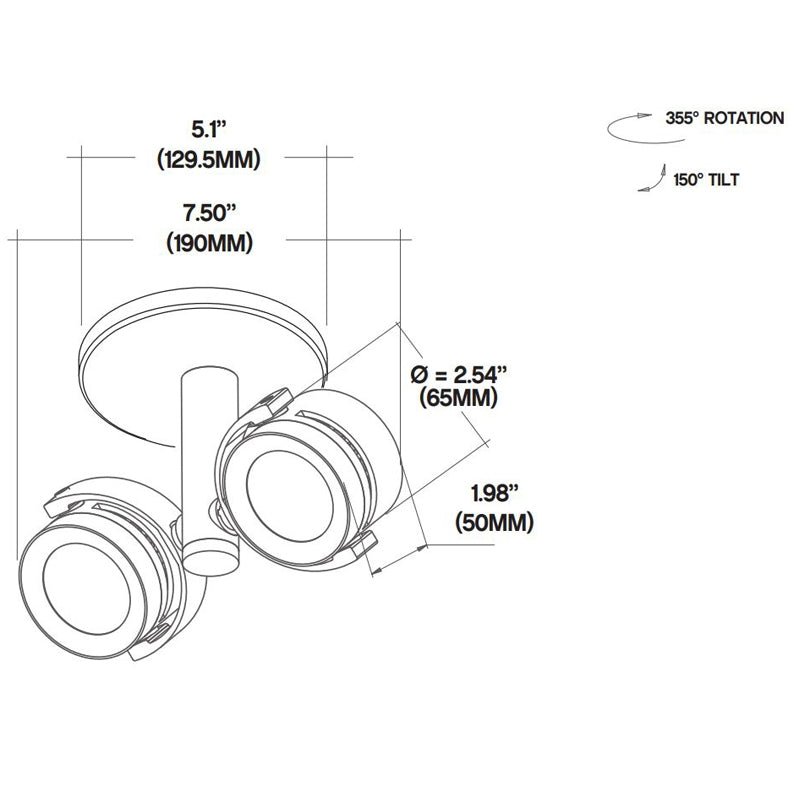 Core CMP410 Double LED Monopoint Luminare
