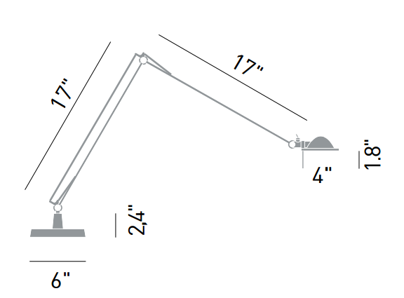 Luceplan D12EL Berenice 17" Arm Table Lamp